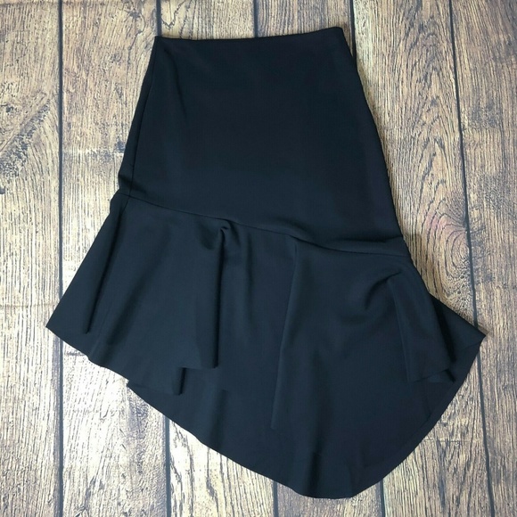 Carbon38 Womens Waterfall Skirt Casual NEW Black F - Picture 3 of 6